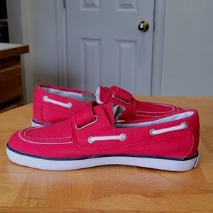 NWOT POLO Ralph Lauren Canvas Slip On EZ Strap w/ Velcro Closure Boat Shoe